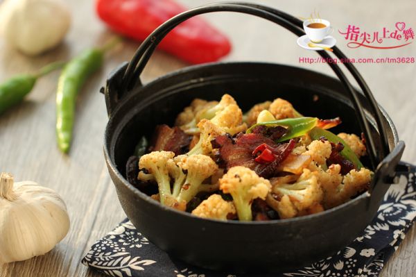 豆豉腊肉煸花菜