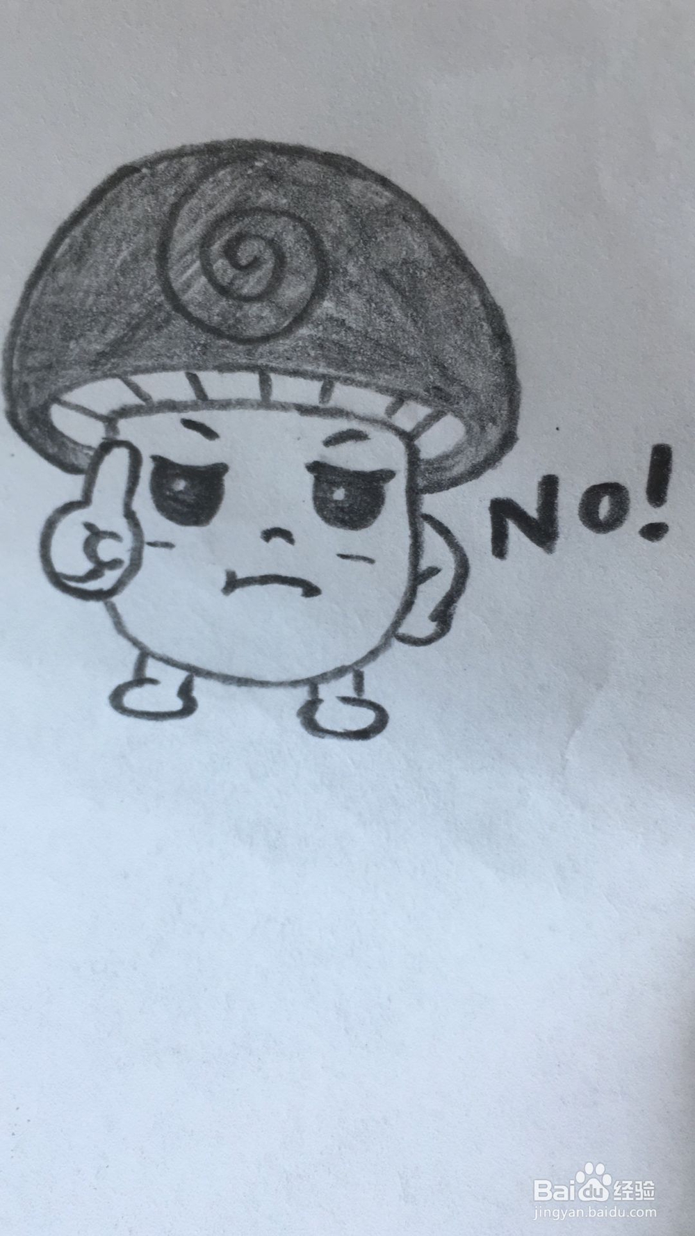 做NO动作的蘑菇君如何画