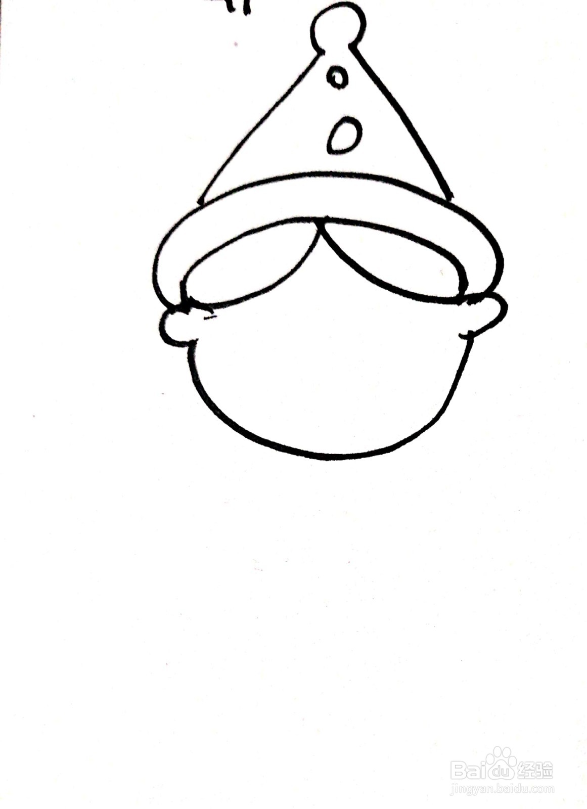 适合3-6岁的戴帽子的小女孩幼儿简笔画
