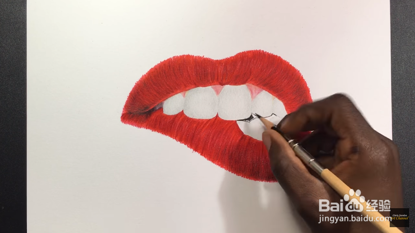 来画极具艺术气息的性感咬唇手绘教程