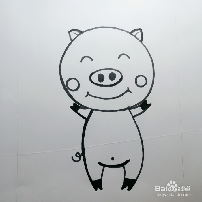 儿童绘本笑眯眯的小猪画法