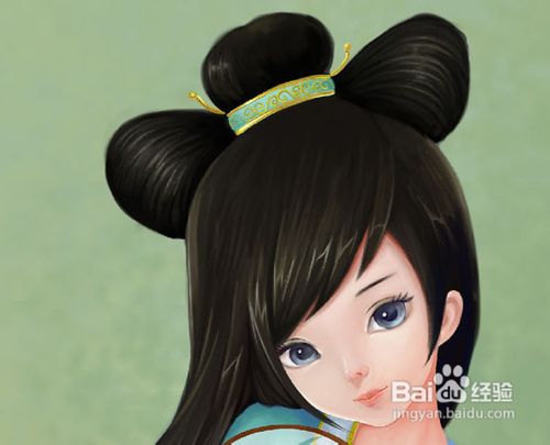 PS鼠绘清纯可爱的古装卡通小女孩