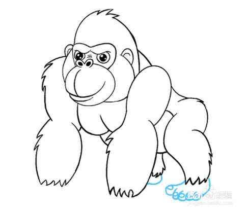 如何画卡通大猩猩