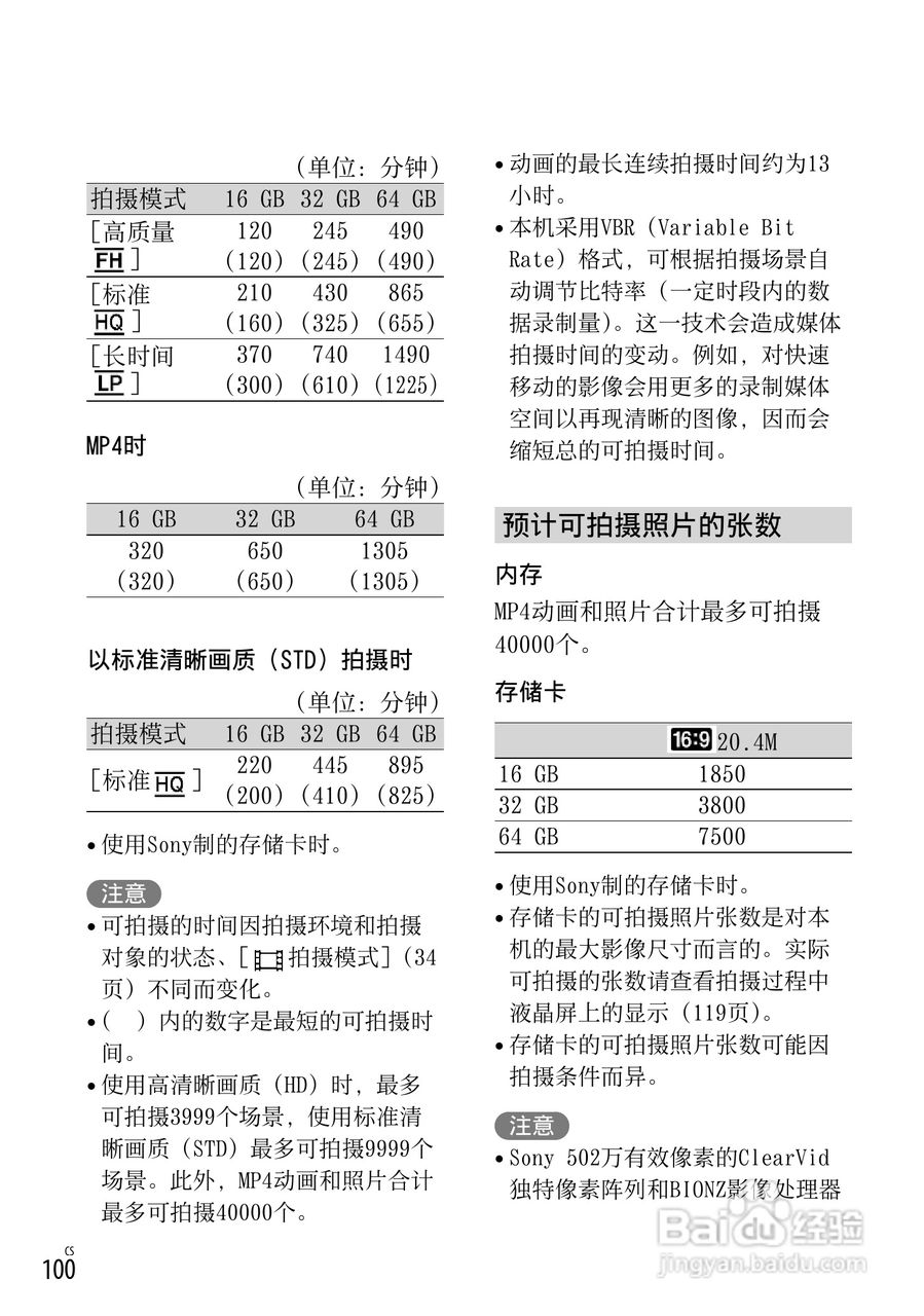 SONY索尼HDR-PJ650E数码摄像机说明书:[10]