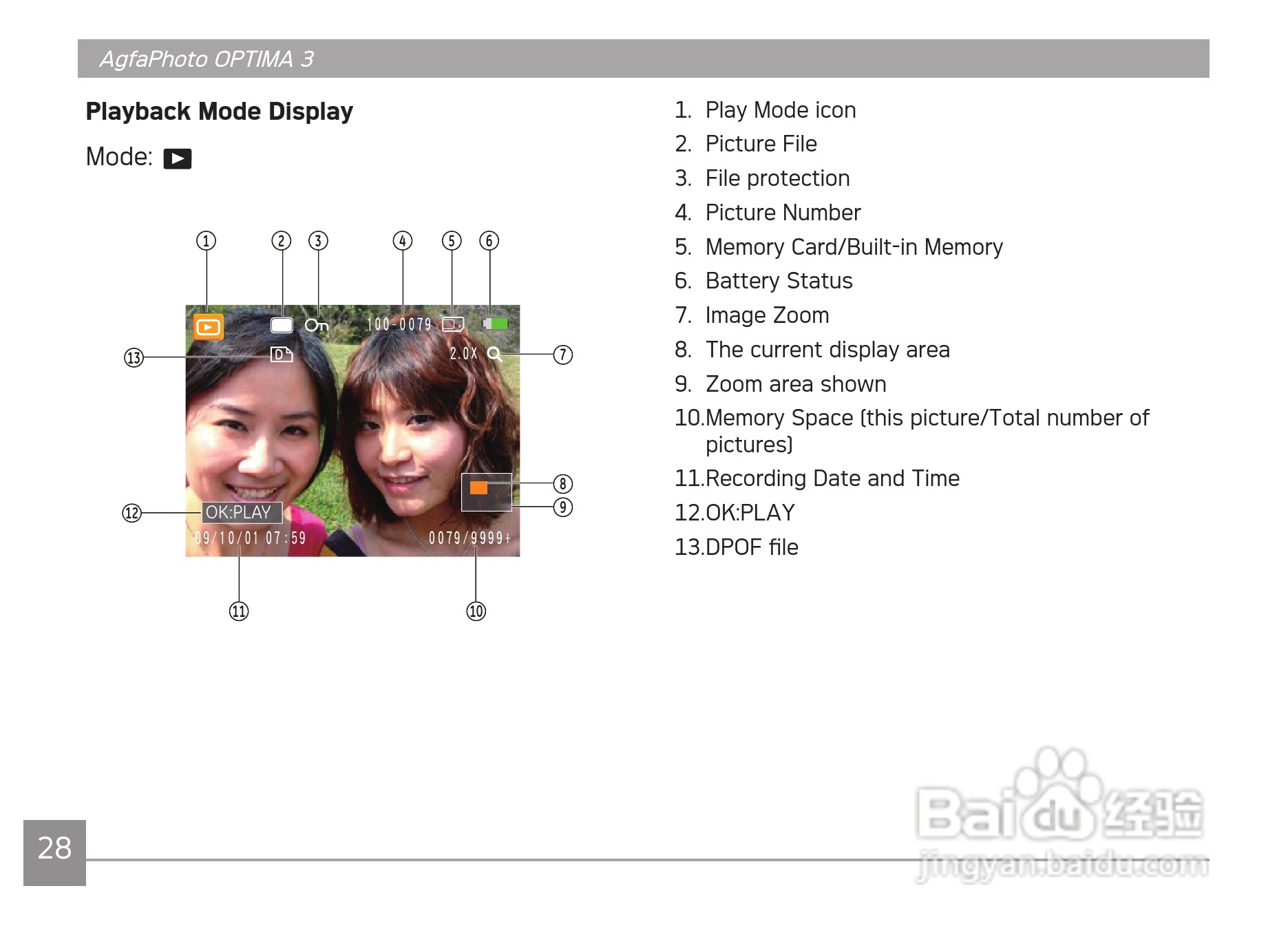 爱克发AgfaPhoto OPTIMA 3数码相机使用说明书:[4]