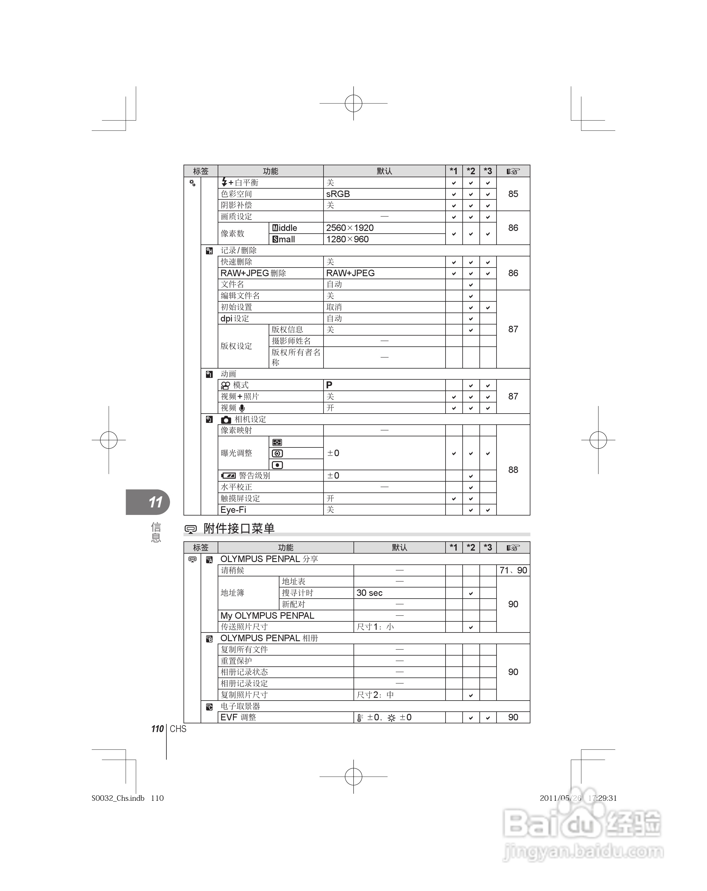 奥林巴斯E-P3数码照相机使用说明书:[11]
