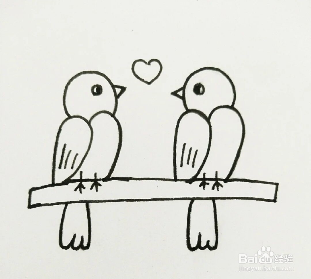 如何用4个2画小鸟简笔画