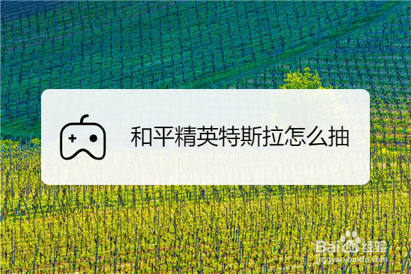 和平精英特斯拉怎么抽