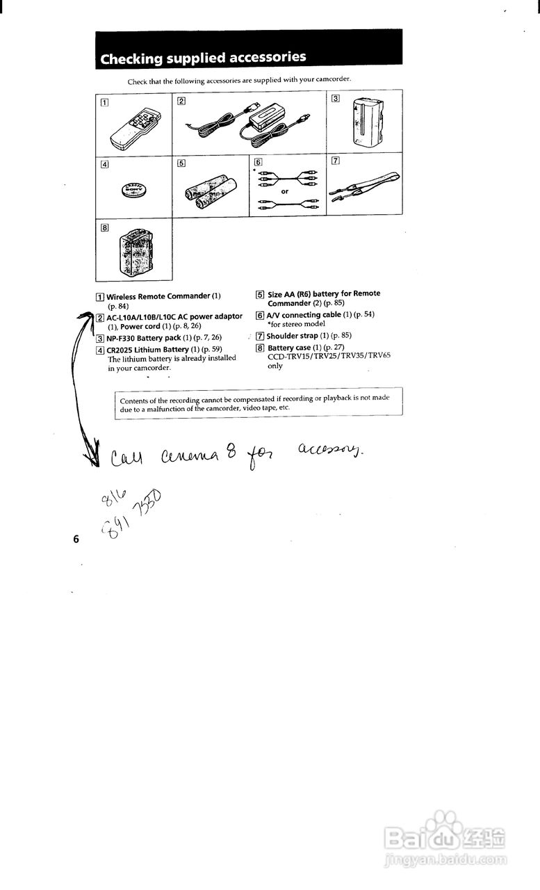 索尼CCD-TRV35模拟摄像机说明书:[1]