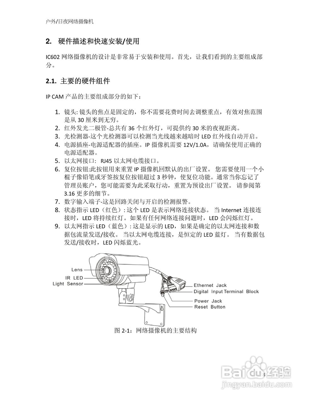 户外/日夜网络摄像机IC602用户手册:[1]