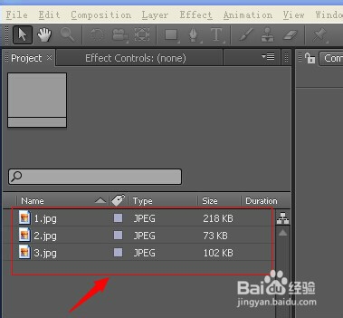 ＡＥ(after effects)如何导入素材文件：[1]