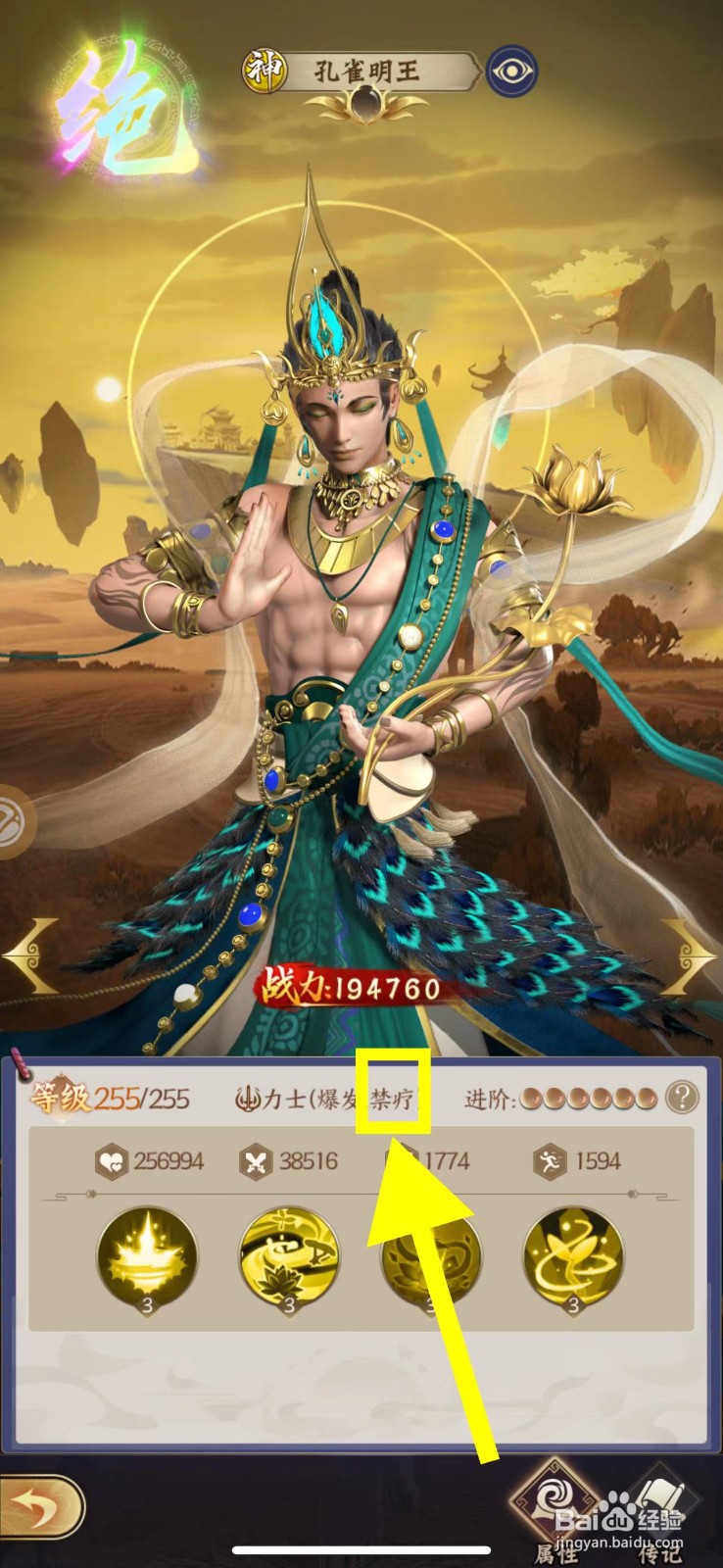 仙灵传说怎么查看孔雀明王的禁疗