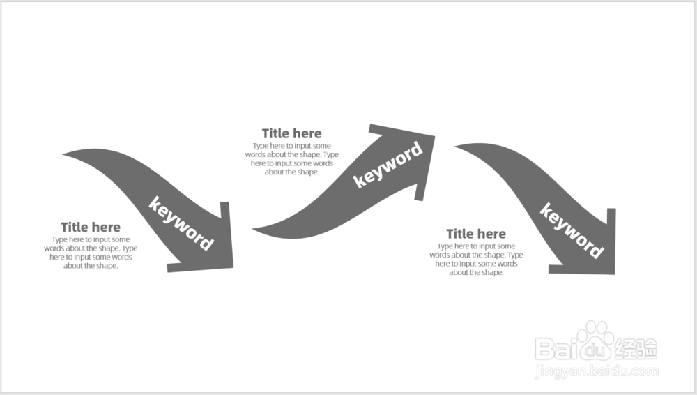 怎样利用曲线箭头制作PPT流程图示