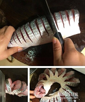 年夜饭：孔雀开屏鱼。