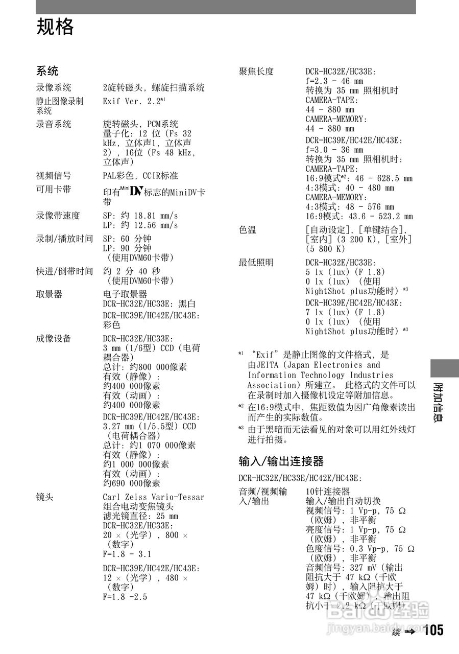 索尼DCR-HC42E数码摄像机使用说明书:[11]