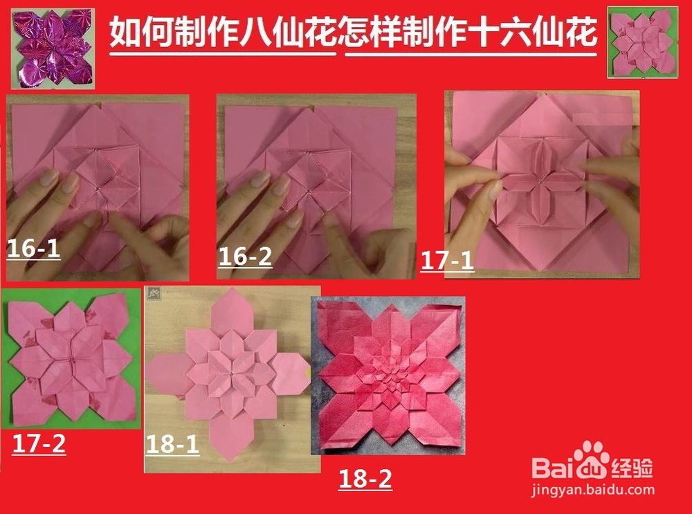 如何制作八仙花怎样制作十六鲜花