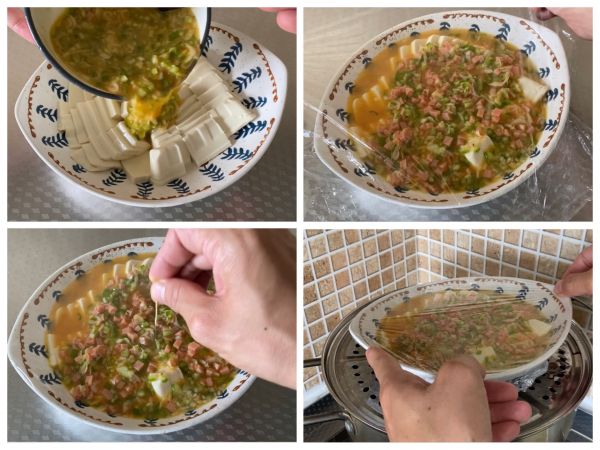 嫩豆腐虾皮蒸蛋