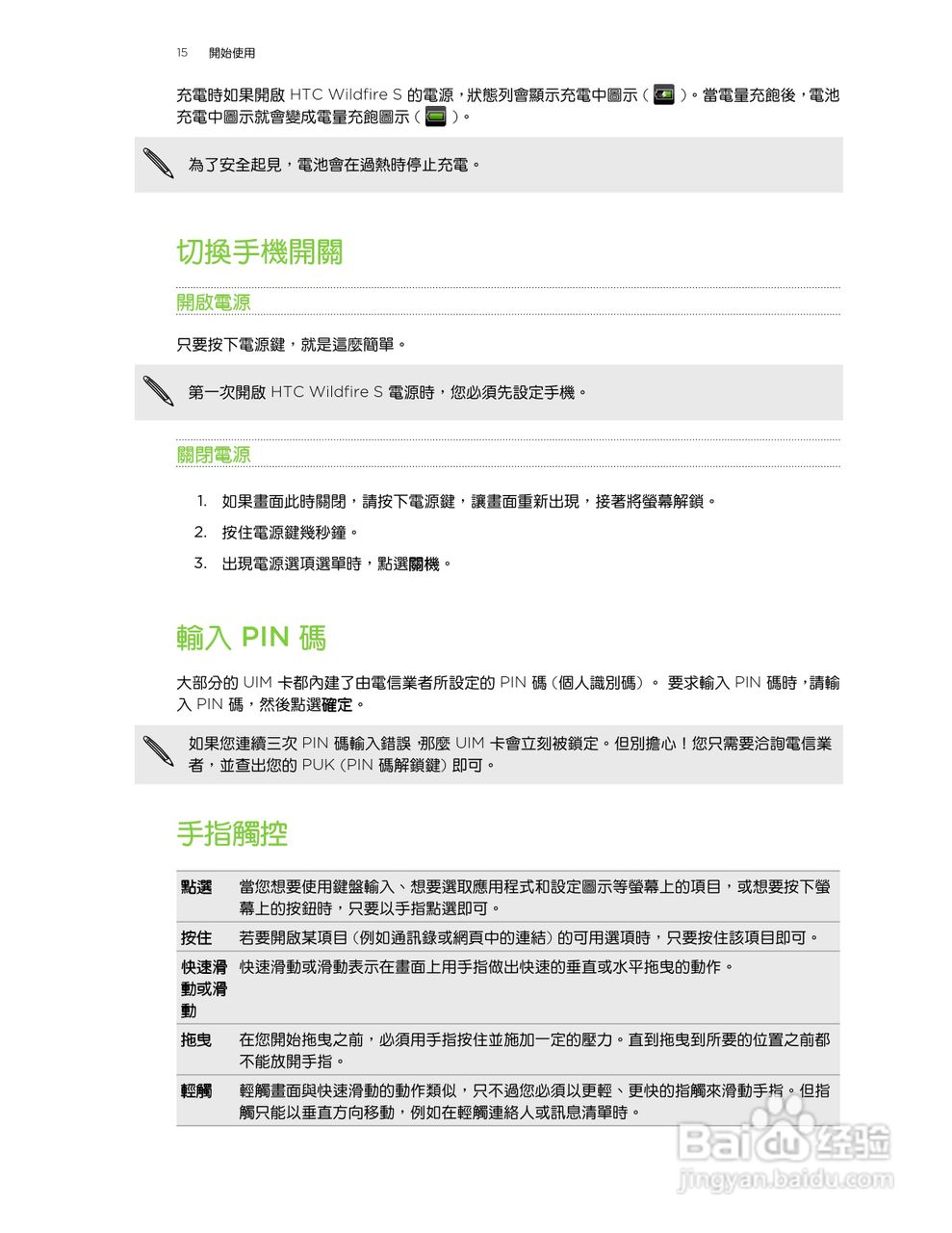多普达 HTC Wildfire S A515c手机使用说明书:[2]