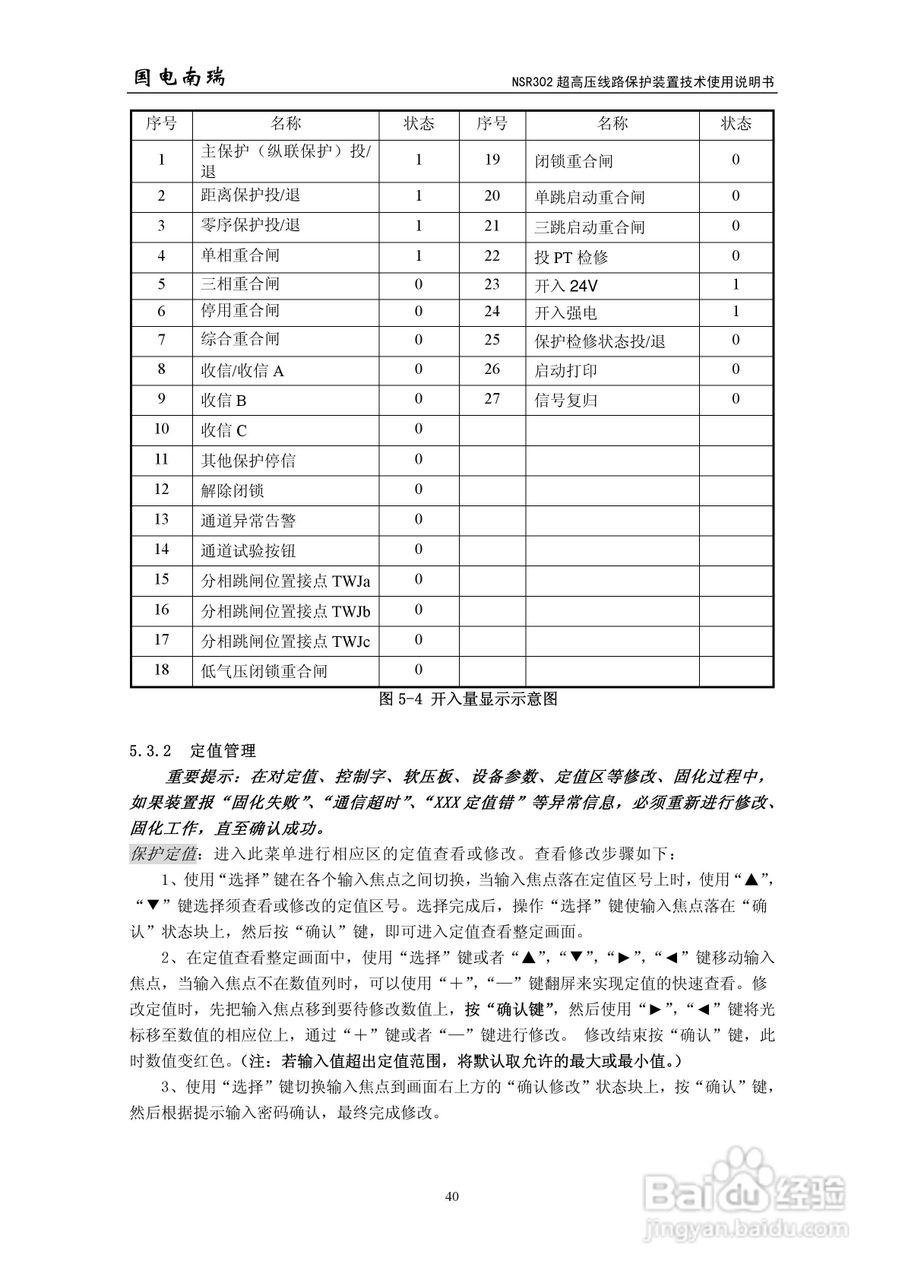 国电南瑞NSR302超高压线路保护装置技术使用说明书:[5]