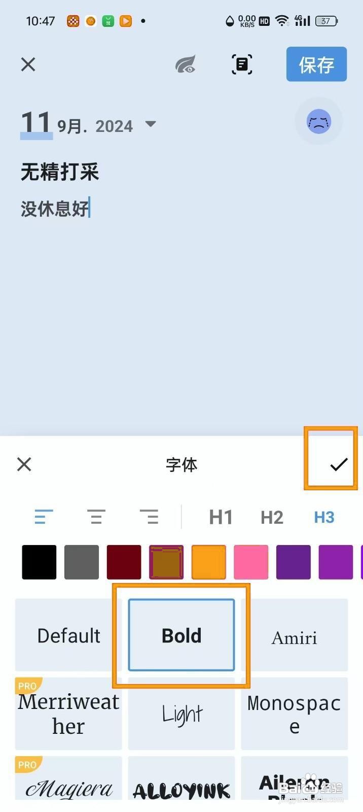 如何《备忘录记忆》修改日记字体