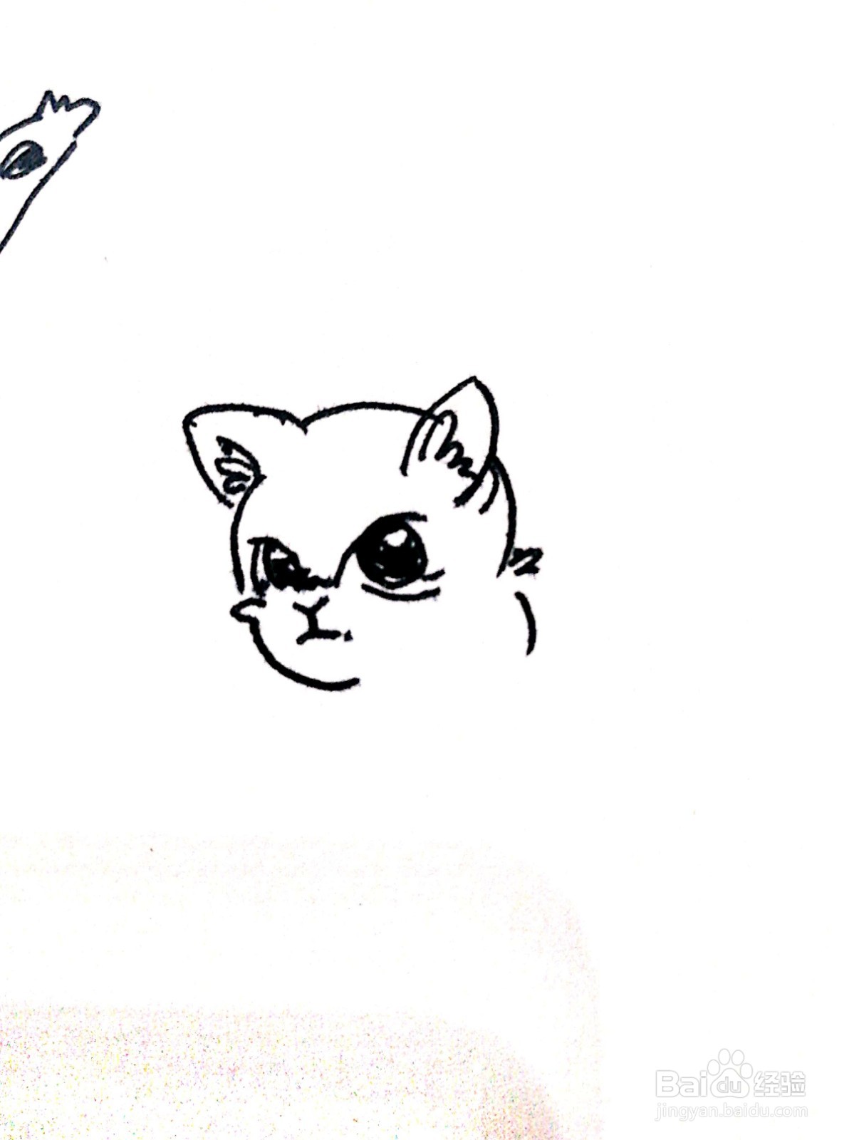 回头望的猫咪线描画怎么画