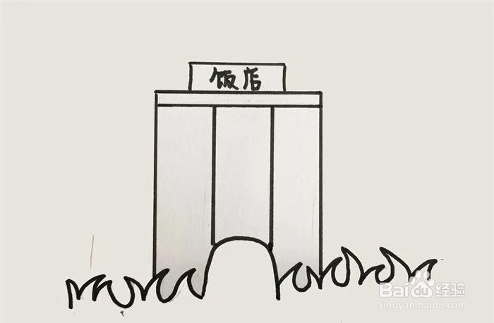 饭店简笔画怎么画