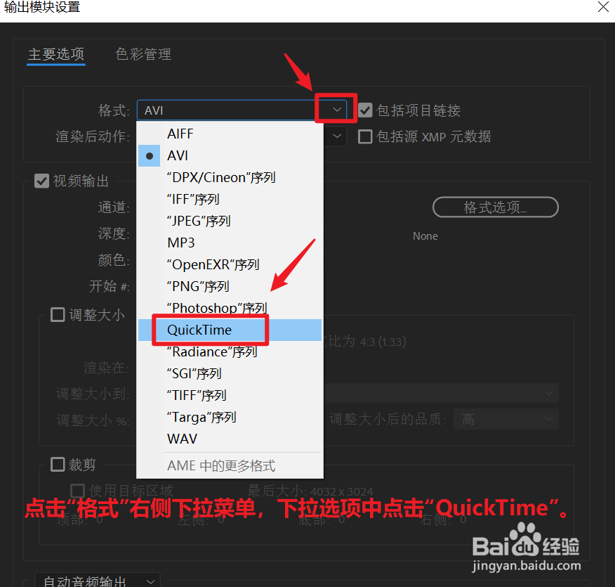 如何在After Effects中导出QuickTime格式视频