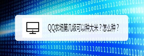 QQ农场第几级可以种大米？怎么种？