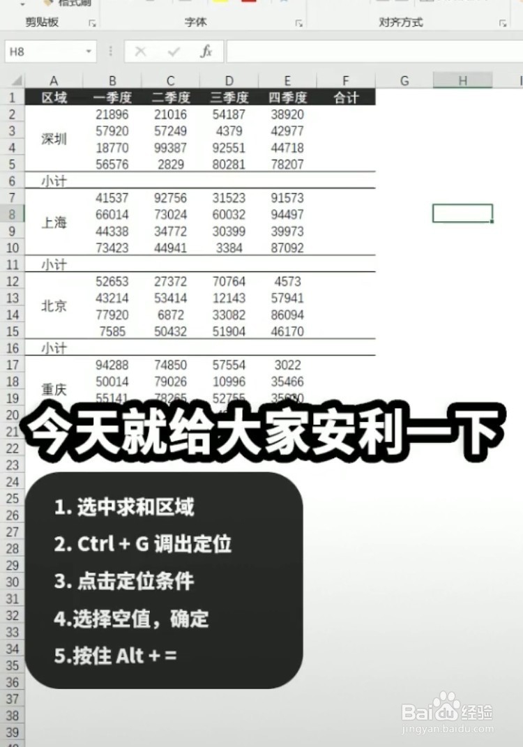 excel如何进行多表格快速求和呢