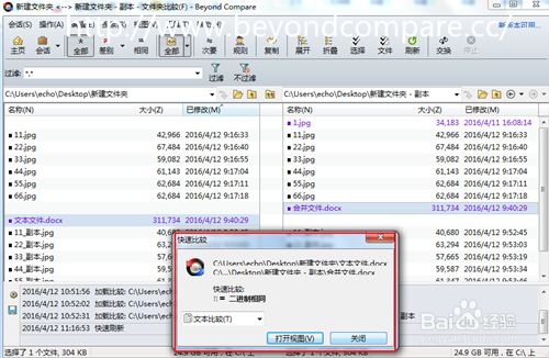 Beyond Compare如何快速选择文件