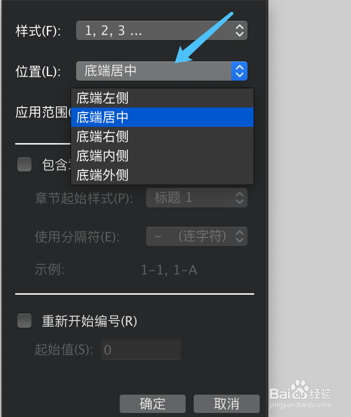 word如何设置页码参数