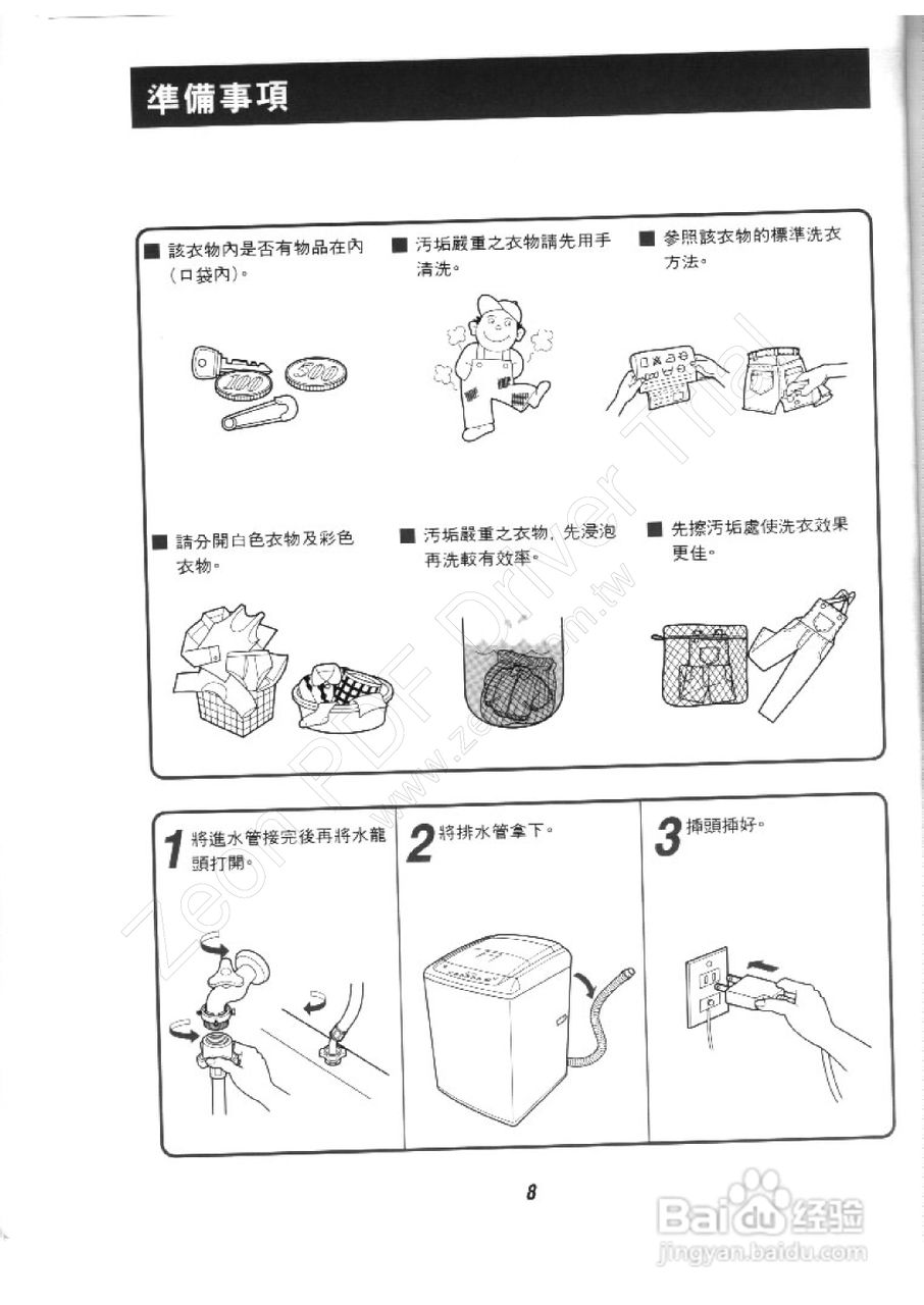 歌林BW-12LS型洗衣机使用说明书:[1]