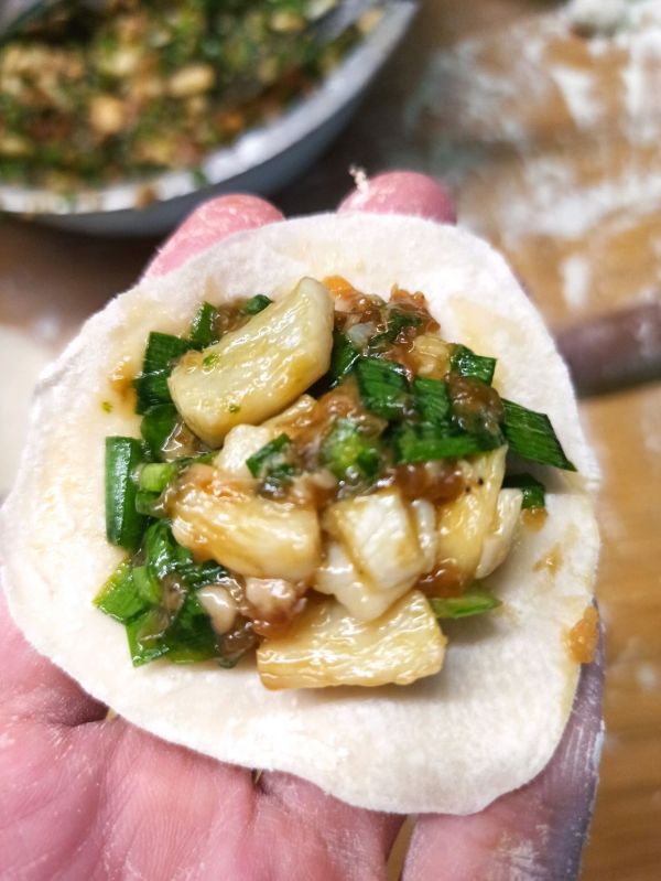 韭菜鲜贝柱肉饺子