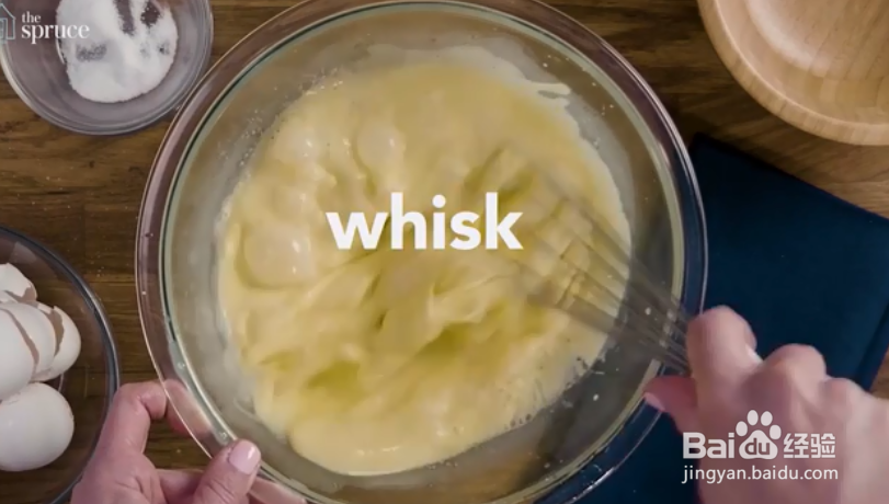 在酥皮点心上做炒鸡蛋