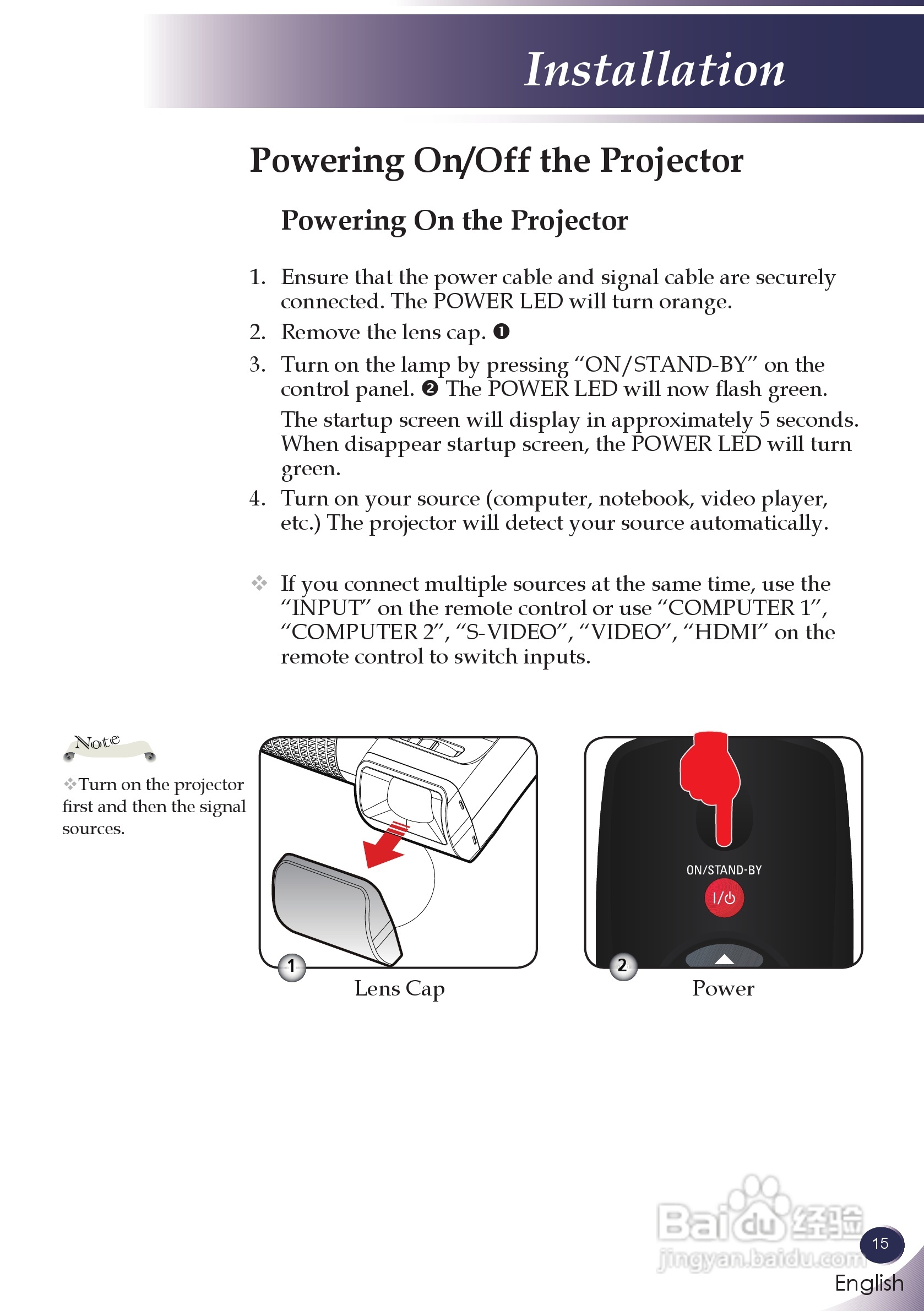 三洋 PDG-DXL100投影机说明书:[2]