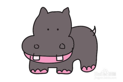 卡通河马的简笔画