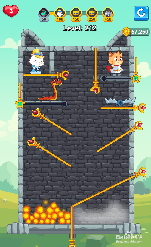 如何让橘猫顺利通过Level 212