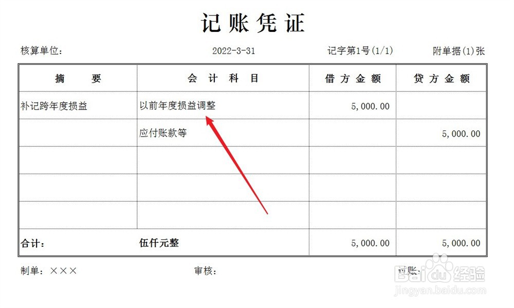 跨年度调账怎么做会计分录