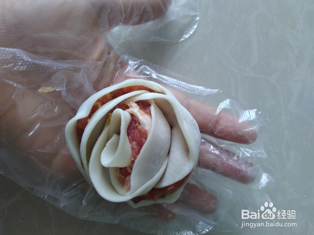 玫瑰花饺子的做法