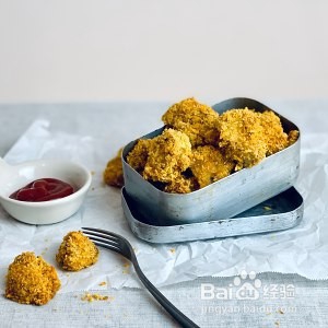 黑椒杏鲍菇鸡米花（