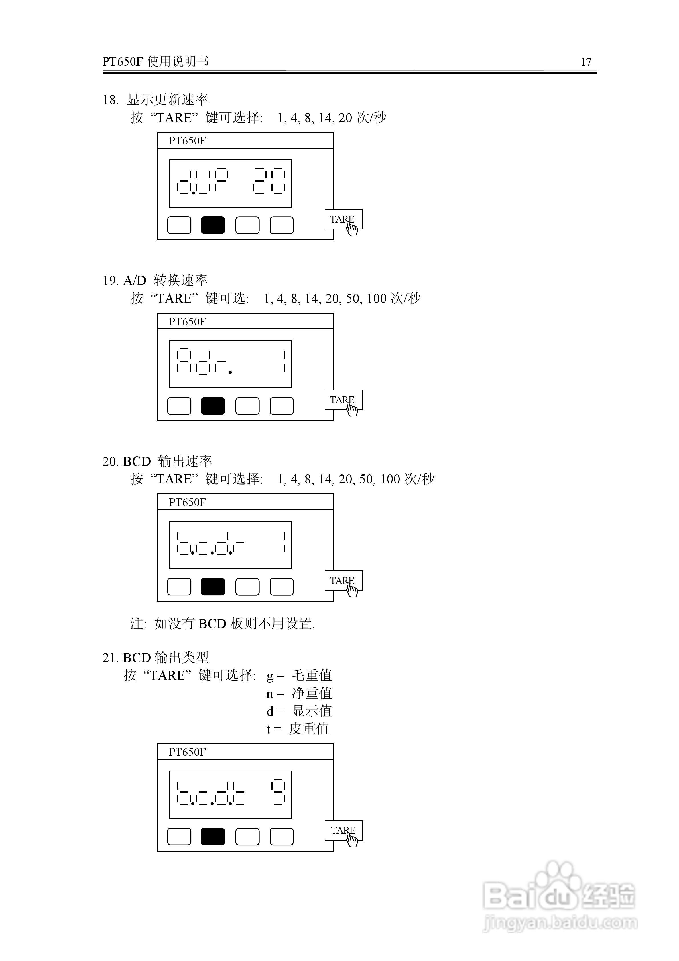 PT650F称重显示器说明书:[3]
