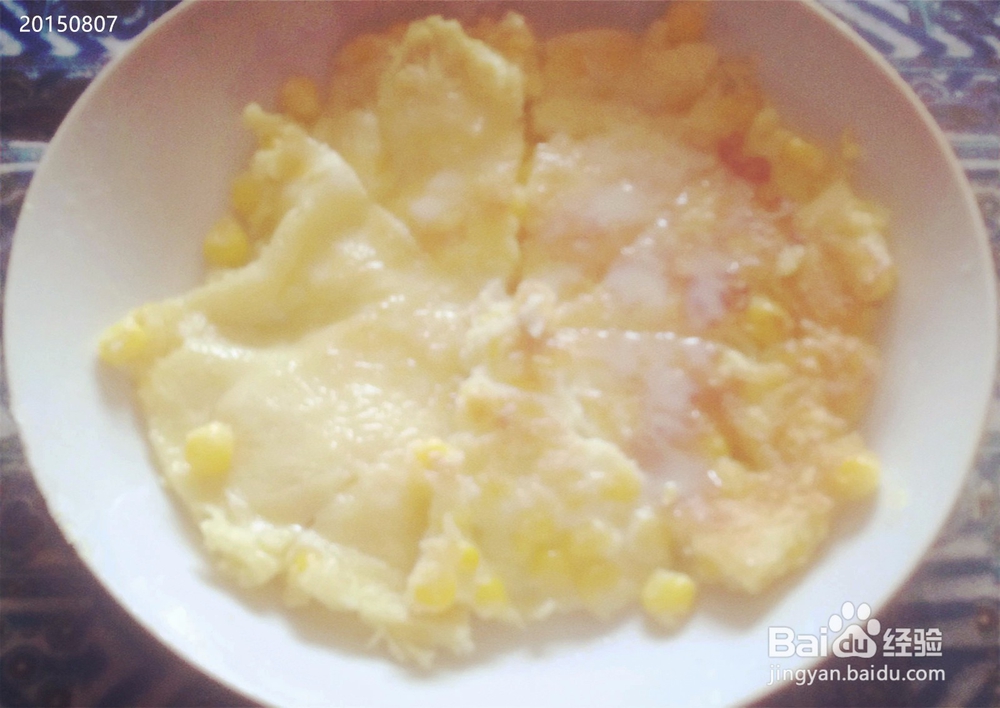 糖煎玉米鸡蛋饼的做法