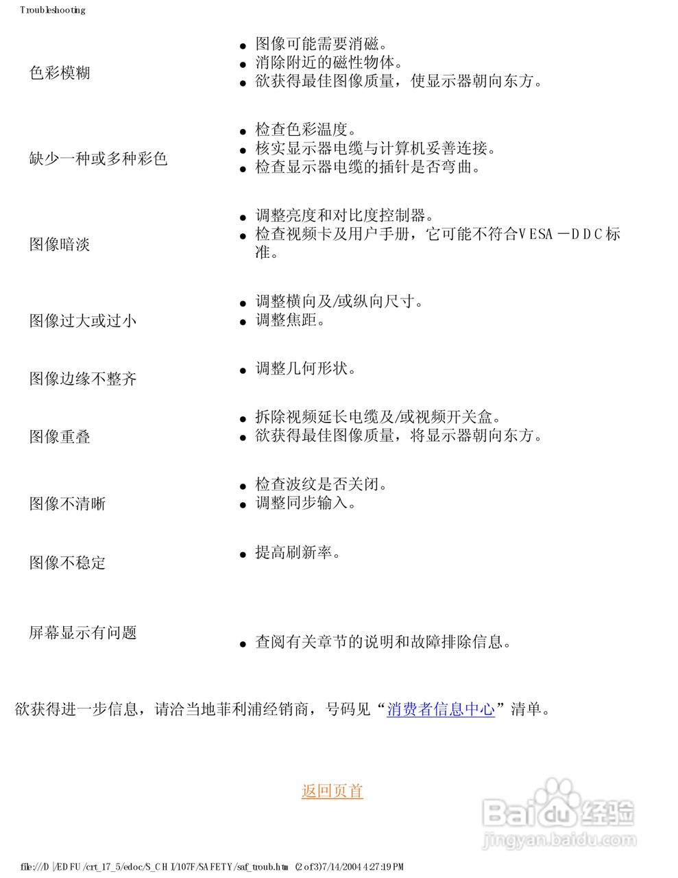 飞利浦107F56彩显使用说明书:[7]