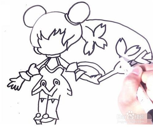 伴儿成长简笔画系列-怎样画动漫小女孩简笔画