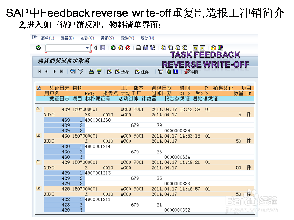 SAP中Feedback reve write-off重复制造报工冲销