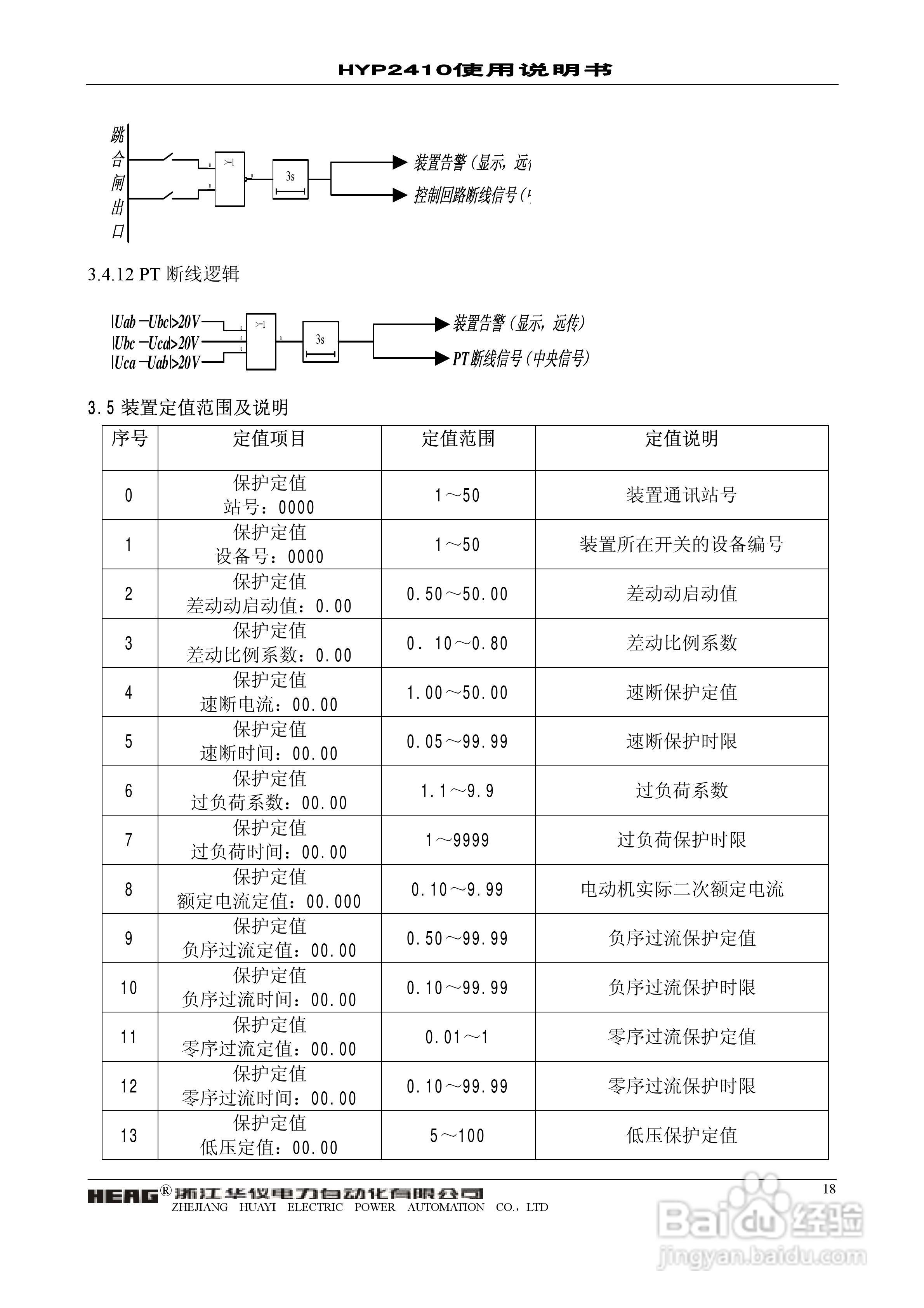华仪电力HYP2410微机异步电动机保护监控装置使用说明:[2]