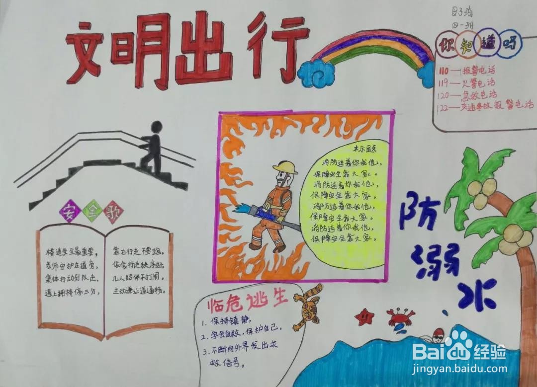 小学生安全生产月手抄报