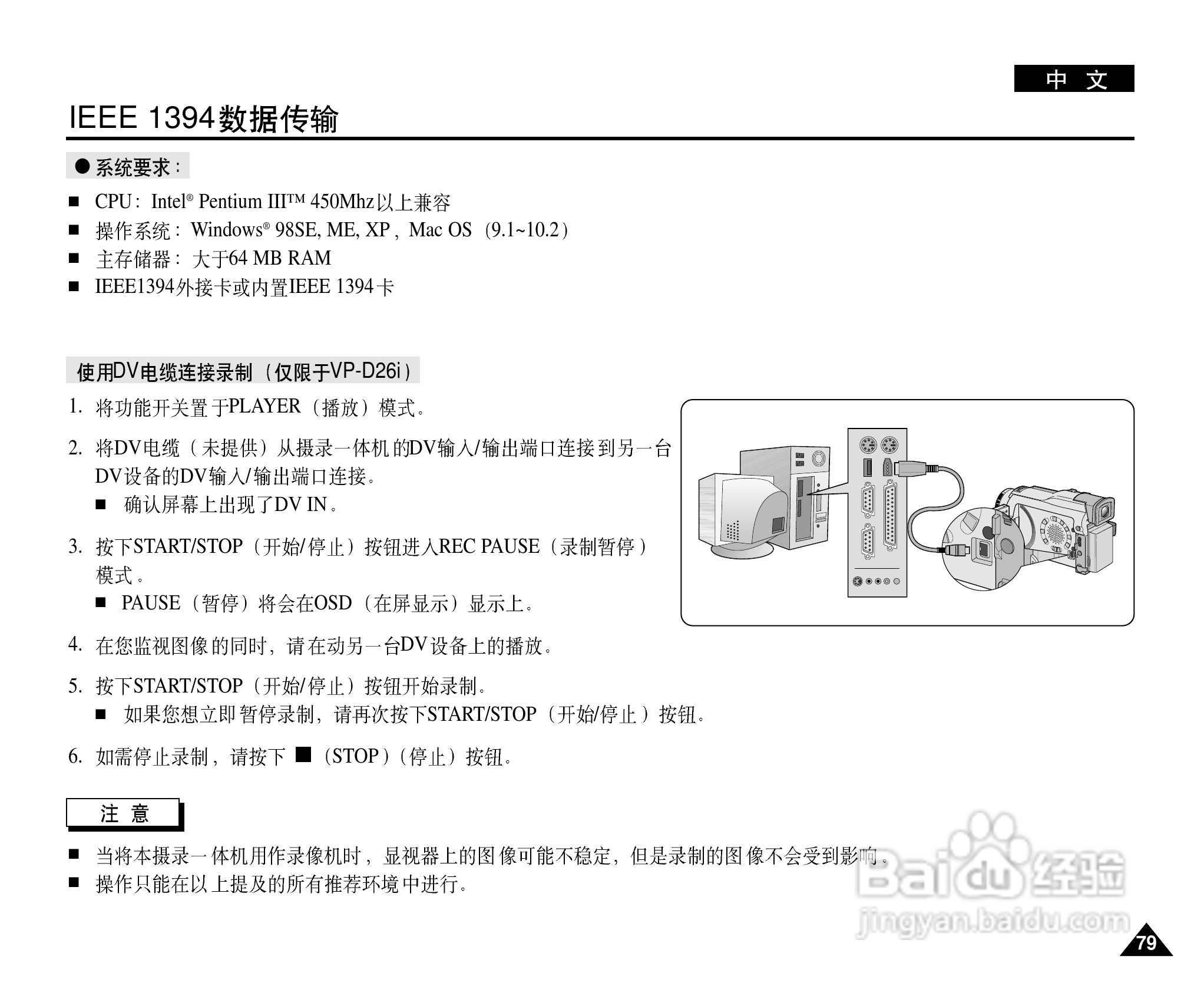 三星VP-D26i数字摄录一体机用户说明书:[8]