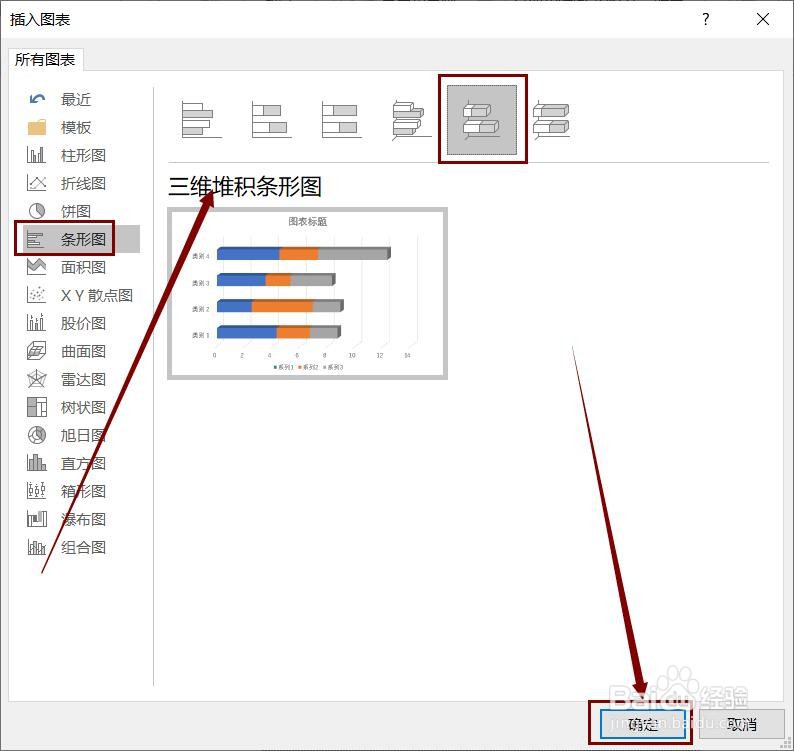 PPT幻灯片中所插入三维堆积条形图格式更改方法