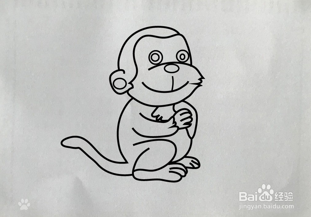【简笔画】呆萌的小猴子画法